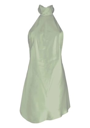 Michelle Mason halterneck silk minidress - Green