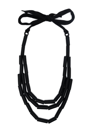 Prada Pre-Owned 2000s triple-strap silk sautoir necklace - Black