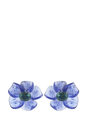 Irene Neuwirth 18kt rose gold Tropical Flower tanzanite tourmaline stud earrings - Pink