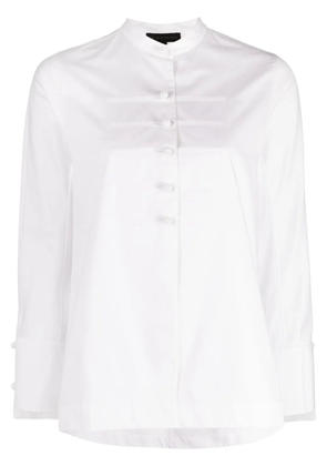 SHIATZY CHEN band-collar poplin shirt - White