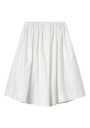 SHUSHU/TONG gathered-waist cotton A-line skirt - White