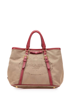 Prada Pre-Owned 2013-2025 Canvas Canapa Logo Bow satchel - Pink