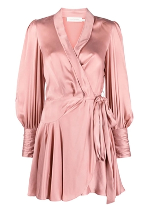 ZIMMERMANN wrap silk dress - Pink