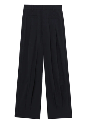 izzue pleated wide-leg trousers - Black