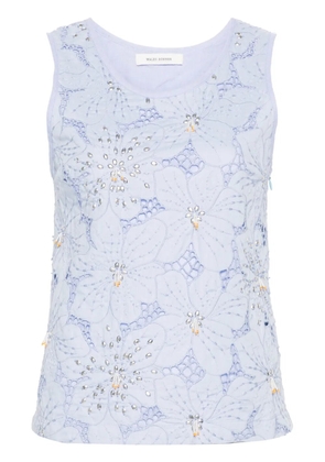 Wales Bonner Constellation bead-embellished top - Blue