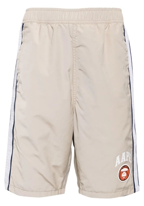 AAPE BY *A BATHING APE® logo-print cotton shorts - Neutrals