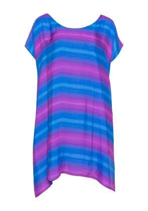 Emporio Armani Pre-Owned striped silk tunic - Blue