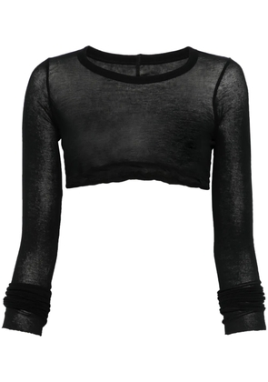 Rick Owens longsleeved cropped T-shirt - Black