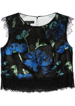 SHIATZY CHEN Libre Collection floral embroidery top - Black