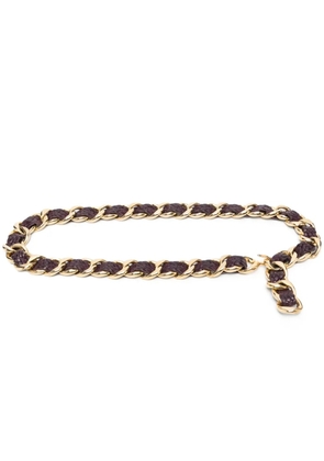 CHANEL Pre-Owned 1985-1995 leather-and-chain belt - Gold