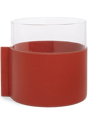 Poltrona Frau logo-embossed leather vase - Red