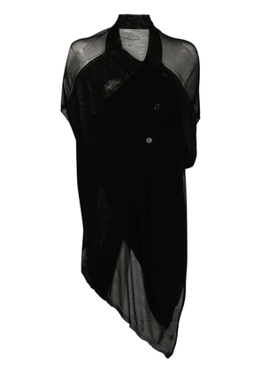 Yohji Yamamoto asymmetric sheer top - Black