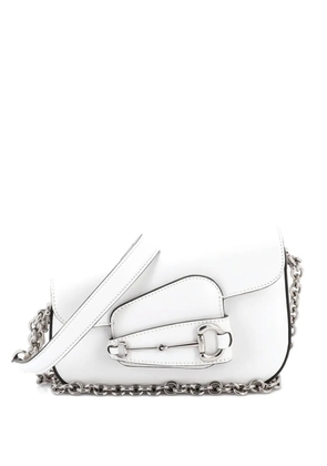 Gucci Pre-Owned Horsebit 1955 Asymmetric Leather Mini shoulder bag - White