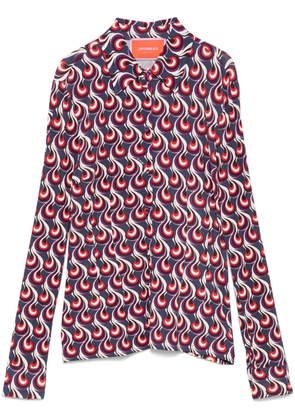 La DoubleJ geometric-print shirt - Blue