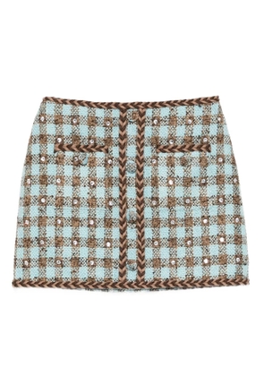Giuseppe Di Morabito gingham-pattern tweed skirt - Blue