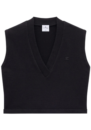 Courrèges Varsity logo-appliqué vest - Black