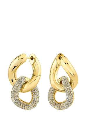 SHAY 18kt yellow gold Double Link diamond earrings