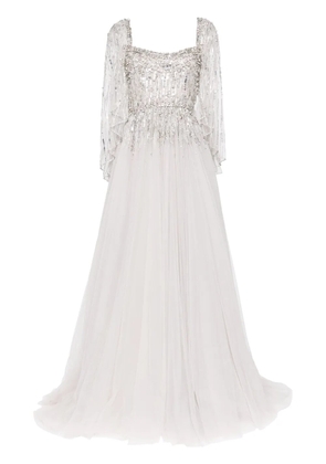 Jenny Packham Bunny Blooms sequin-embellished gown - Grey