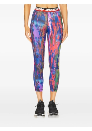 Aztech Mountain abstract-print performance leggings - Blue