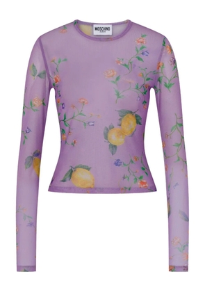 MOSCHINO JEANS floral-print long-sleeve T-shirt - Purple
