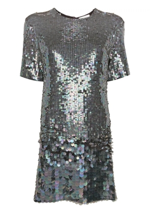 P.A.R.O.S.H. sequinned mini shirt dress - Grey