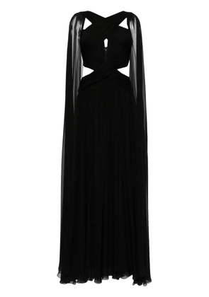 Zuhair Murad silk-chiffon cape gown - Black