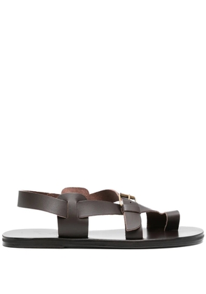 Ancient Greek Sandals Paris flat leather sandals - Brown