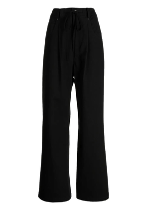 Goen.J contrasting-panel wide-leg trousers - Black