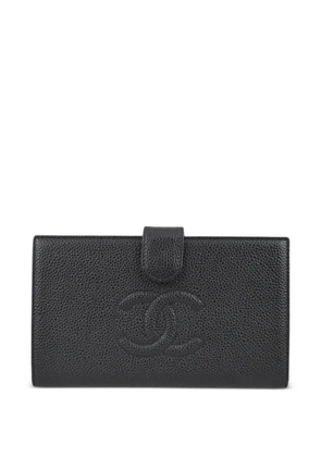 CHANEL Pre-Owned 2002 CC Long leather wallet - Black
