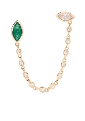 SHAY 18K yellow gold diamond and emerald drop earring