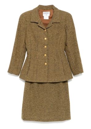 CHANEL Pre-Owned 1996 setup suit jacket skirt - Brown