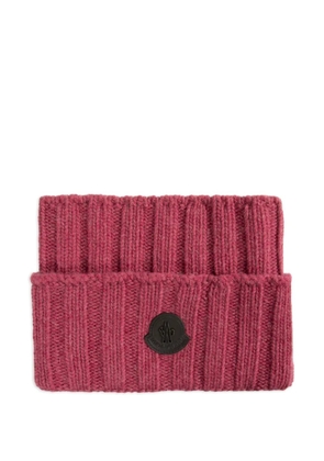 Moncler ribbed wool collar - Red