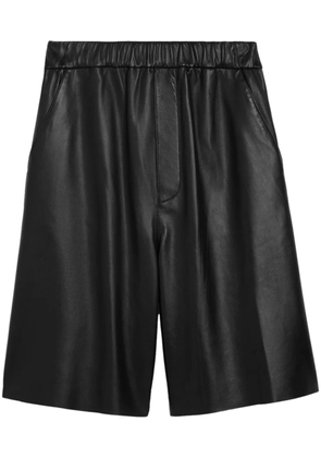 AMI Paris knee-length leather shorts - Black