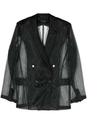 Patrizia Pepe sheer double-breasted blazer - Black