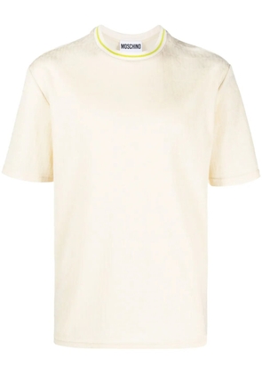 Moschino logo-embroidered crew-neck T-shirt - Neutrals