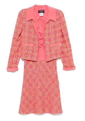CHANEL Pre-Owned 2001 tweed dress set - Pink