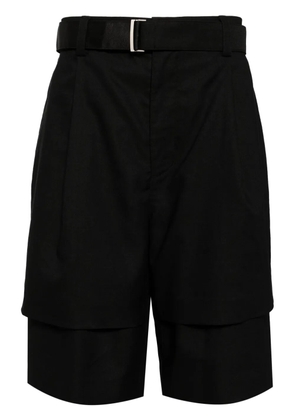 SONGZIO layered linen shorts - Black
