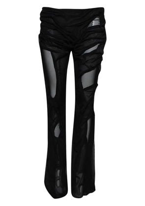 Di Petsa hand-draped wetlook trousers - Black