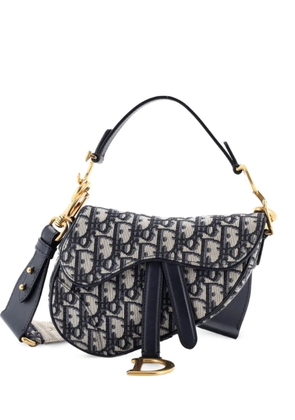 Christian Dior Pre-Owned Saddle Handbag Oblique Canvas Mini shoulder bag - Blue