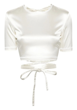 Patou open-back satin T-shirt - White