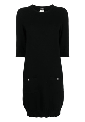 CHANEL Pre-Owned 2008 CC-button cashmere dress - Black