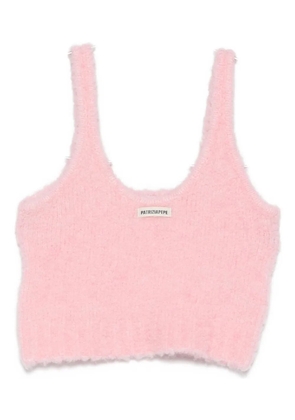 Patrizia Pepe logo-patch knitted top - Pink