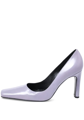 Casadei Vintage leather square-toe pumps - Purple
