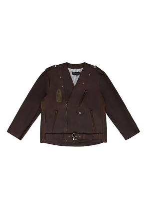 Who Decides War Perfecto leather jacket - Brown