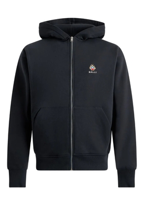 Bally embroidered-Crest zip-up hoodie - Blue