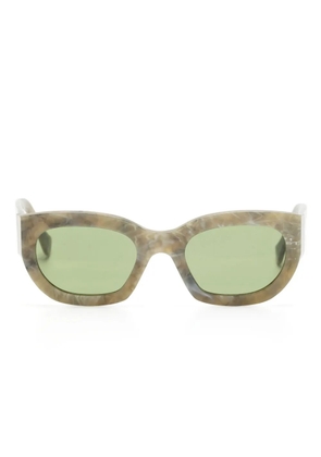 Retrosuperfuture logo-embossed rectangle-shape sunglasses - Green