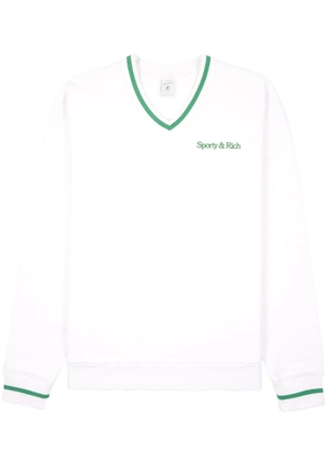 Sporty & Rich logo-embroidered cotton sweatshirt - White