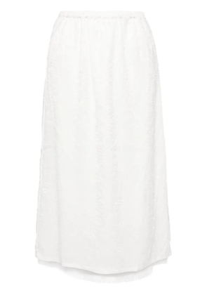 tout a coup satin midi skirt - White