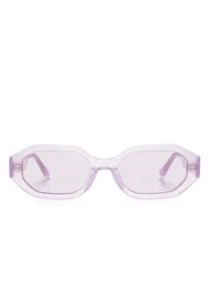The Attico x Linda Farrow Irene geometric-frame sunglasses - Purple