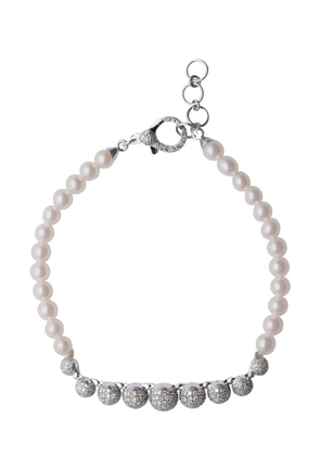 SHAY 18kt white gold pearl and diamond bracelet